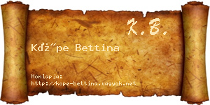 Köpe Bettina névjegykártya
