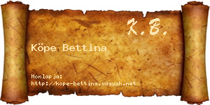 Köpe Bettina névjegykártya