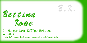 bettina kope business card